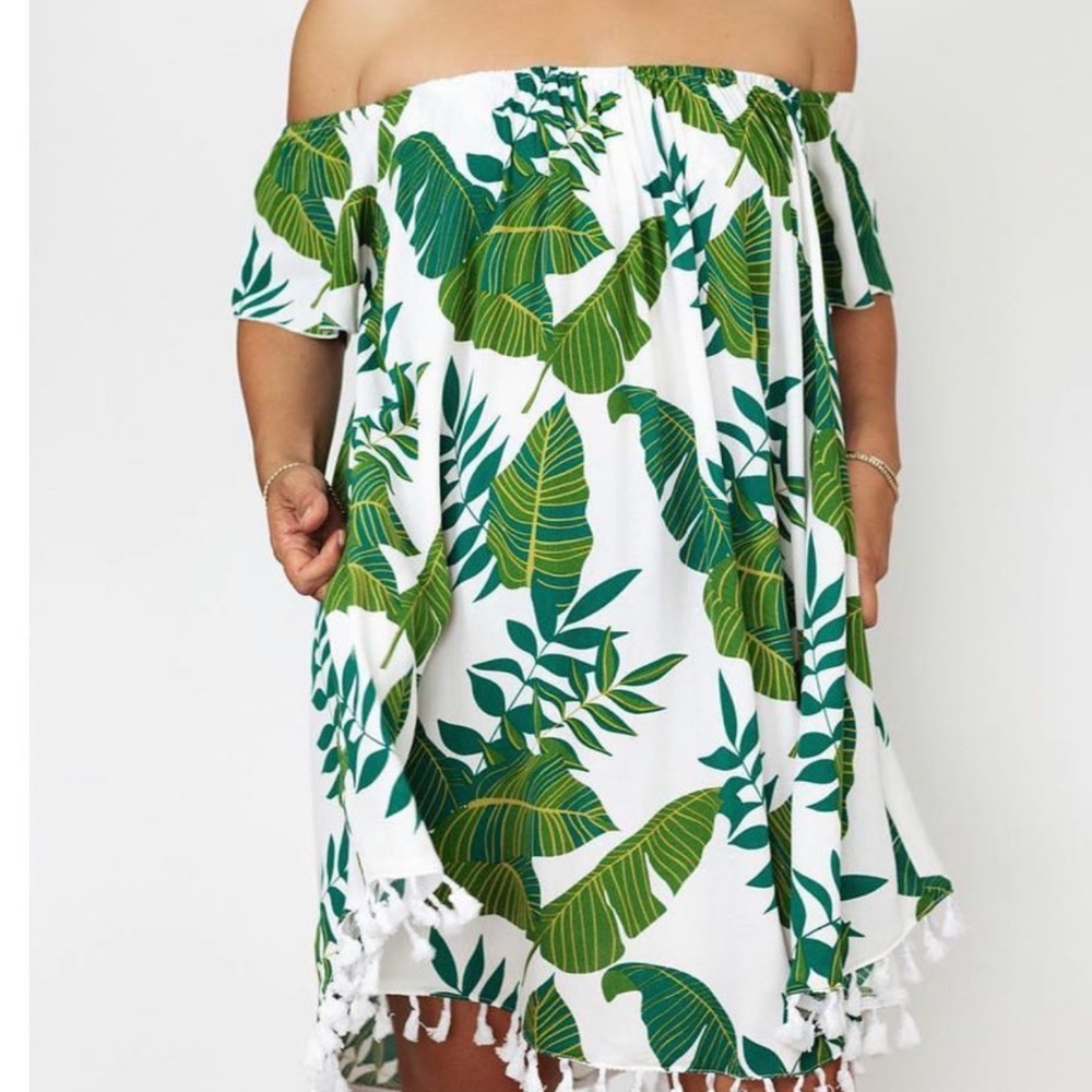 NWOT Fighting Eel Ava Sky Jade Banana Leaf Dress Sunkiss sz XS NEW